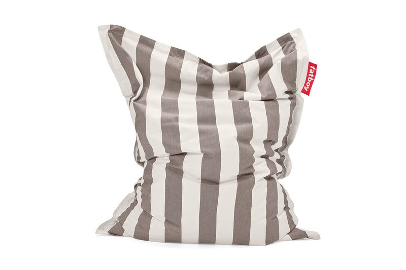 Fatboy Original Bean Bag | Multifunctional Lounge Chair | Indoor & Outdoor Use | Water & Dirt Repellent | UV-Resistant | 100% Solution-Dyed Acrylic Fabric | 134x180 cm - Stripe Cacao - Image 1